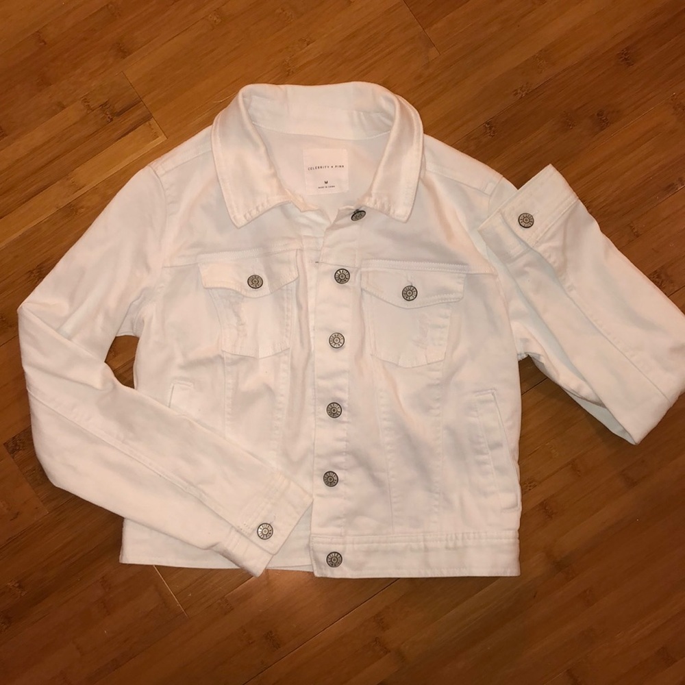 White Jean Jacket size medium
